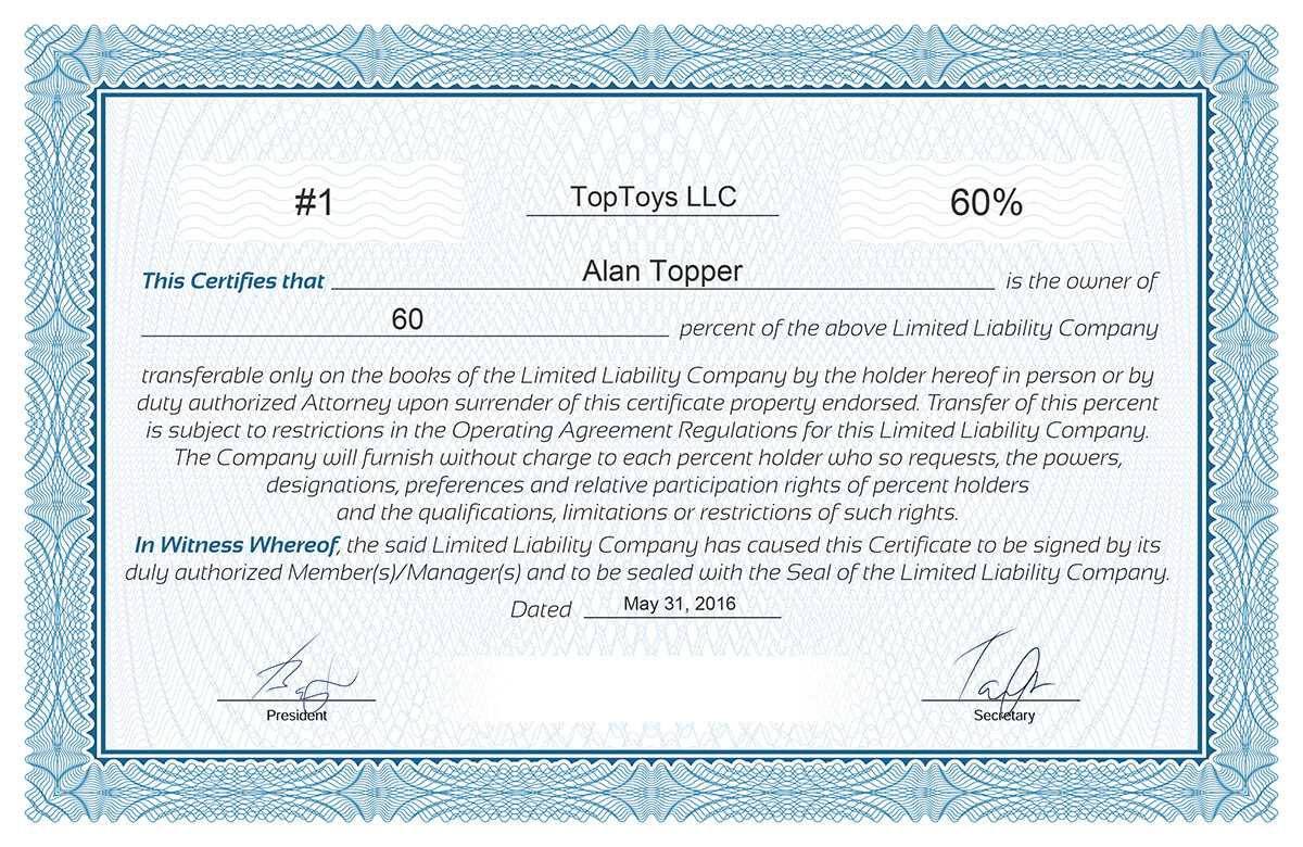Free Stock Certificate Online Generator With Blank Share Certificate Template Free