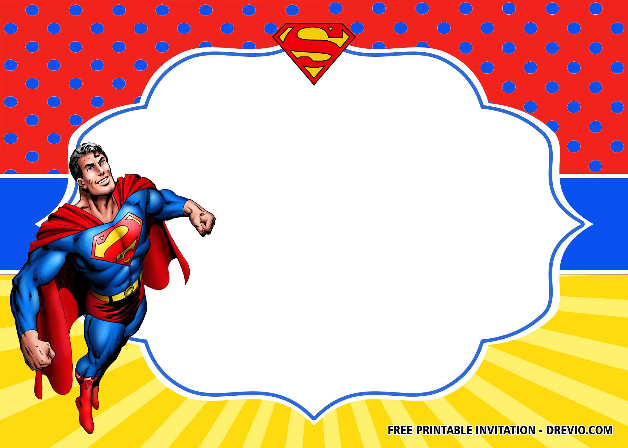 Free Superhero Superman Birthday Invitation Templates – Bagvania For Superhero Birthday Card Template
