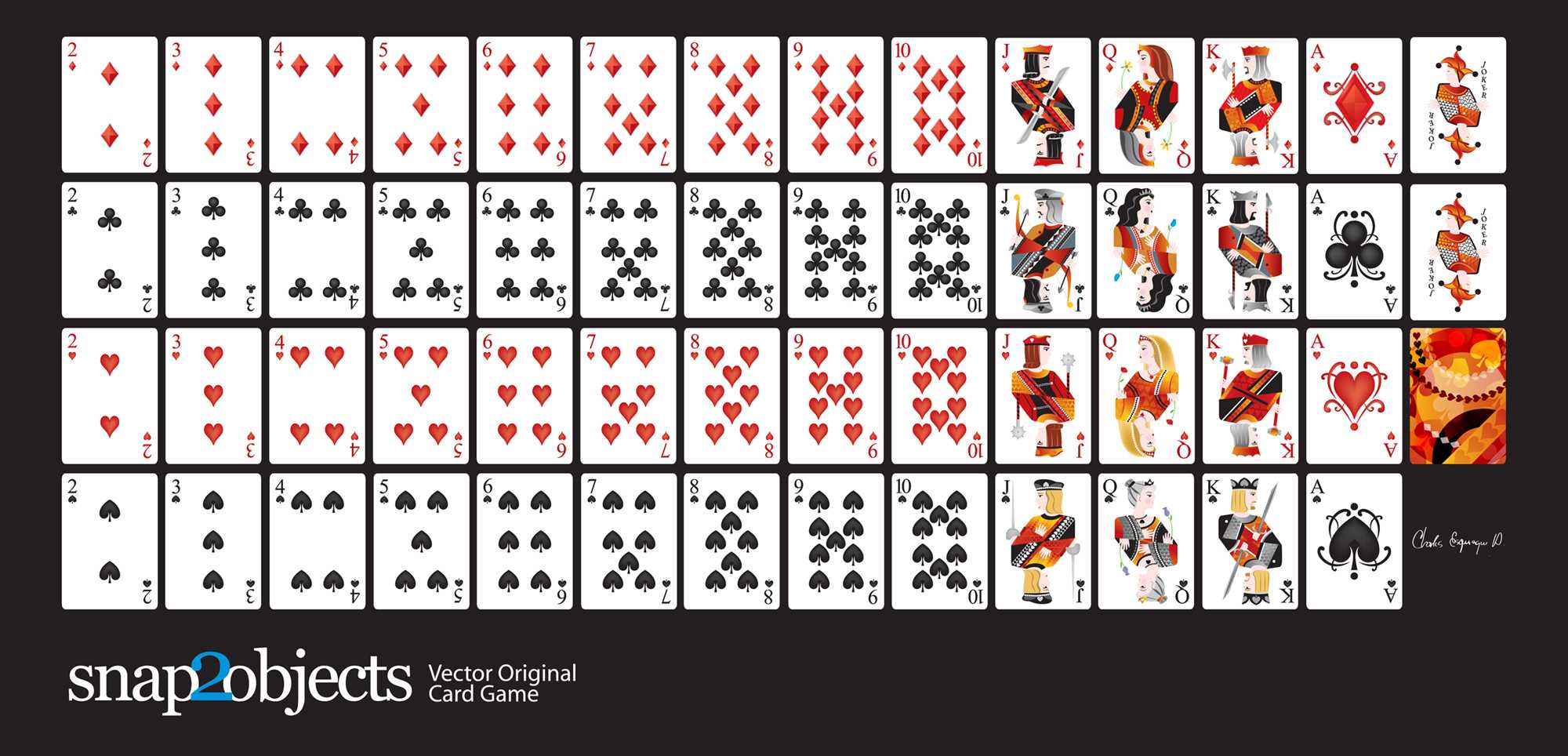 Free Vector Playing Cards Deck – Snap2Objects Pertaining To Template For Playing Cards Printable
