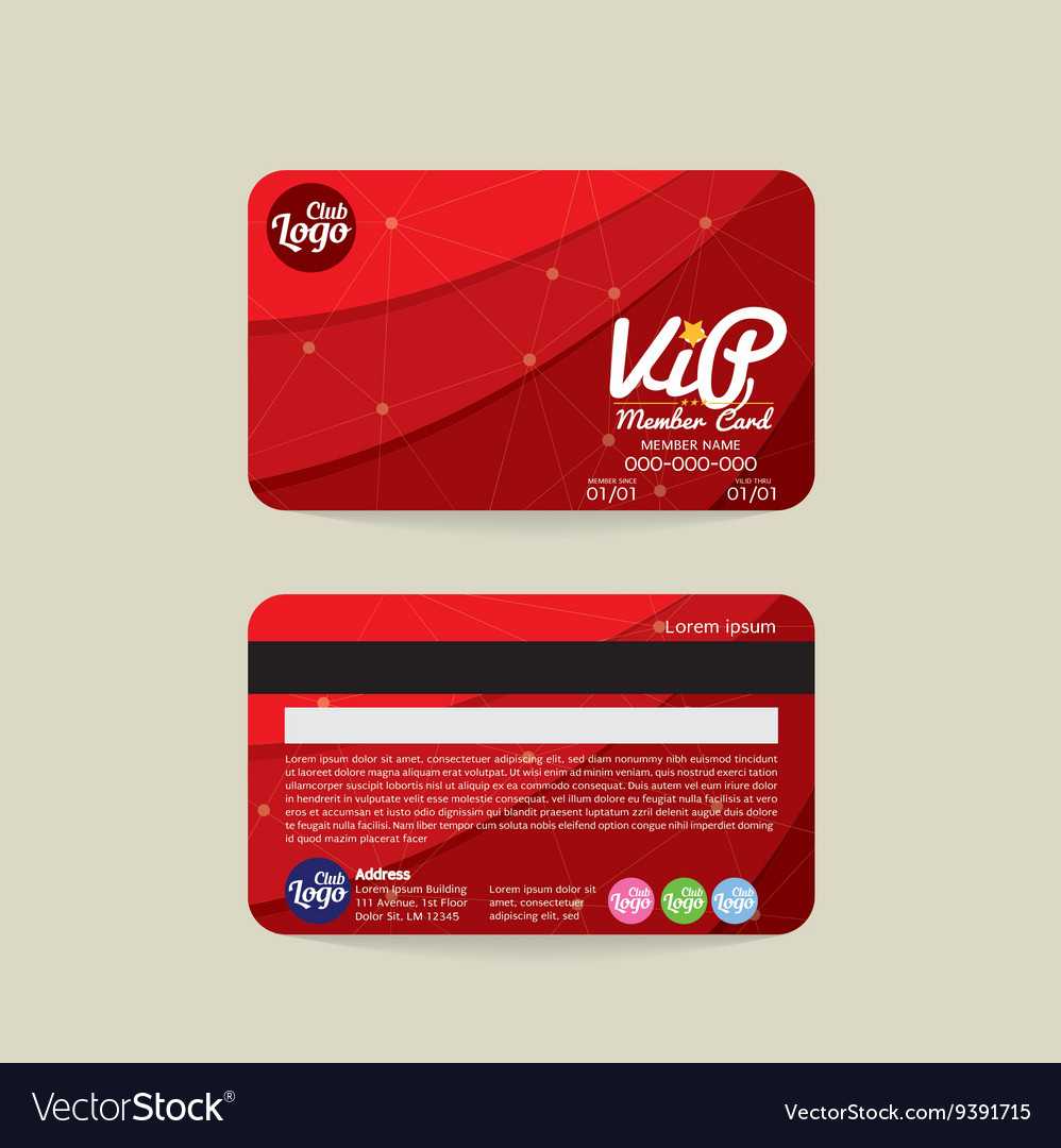 Front And Back Vip Member Card Template Inside Template For Membership Cards