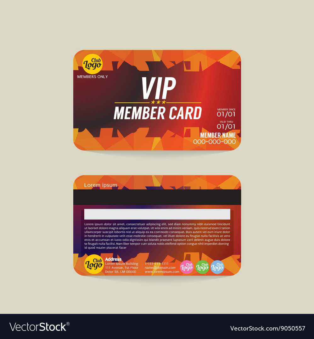 Front And Back Vip Member Card Template With Regard To Membership Card Template Free