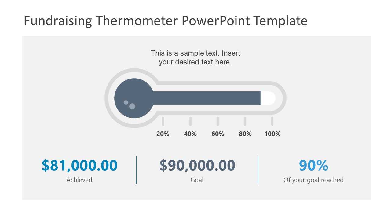 Fundraising Thermometer Powerpoint Template In Thermometer Powerpoint Template