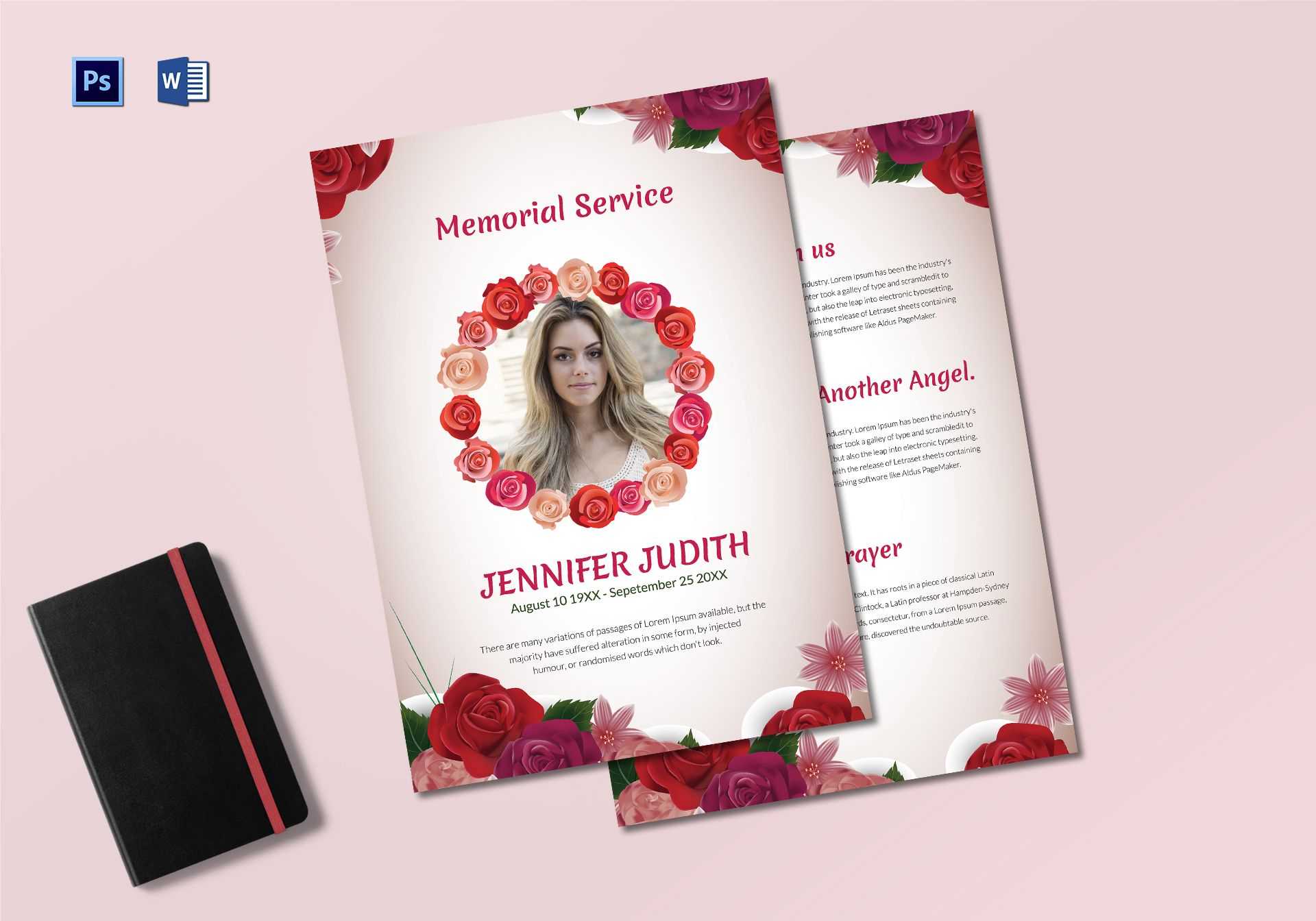 Funeral Memorial Service Program Template In Memorial Brochure Template