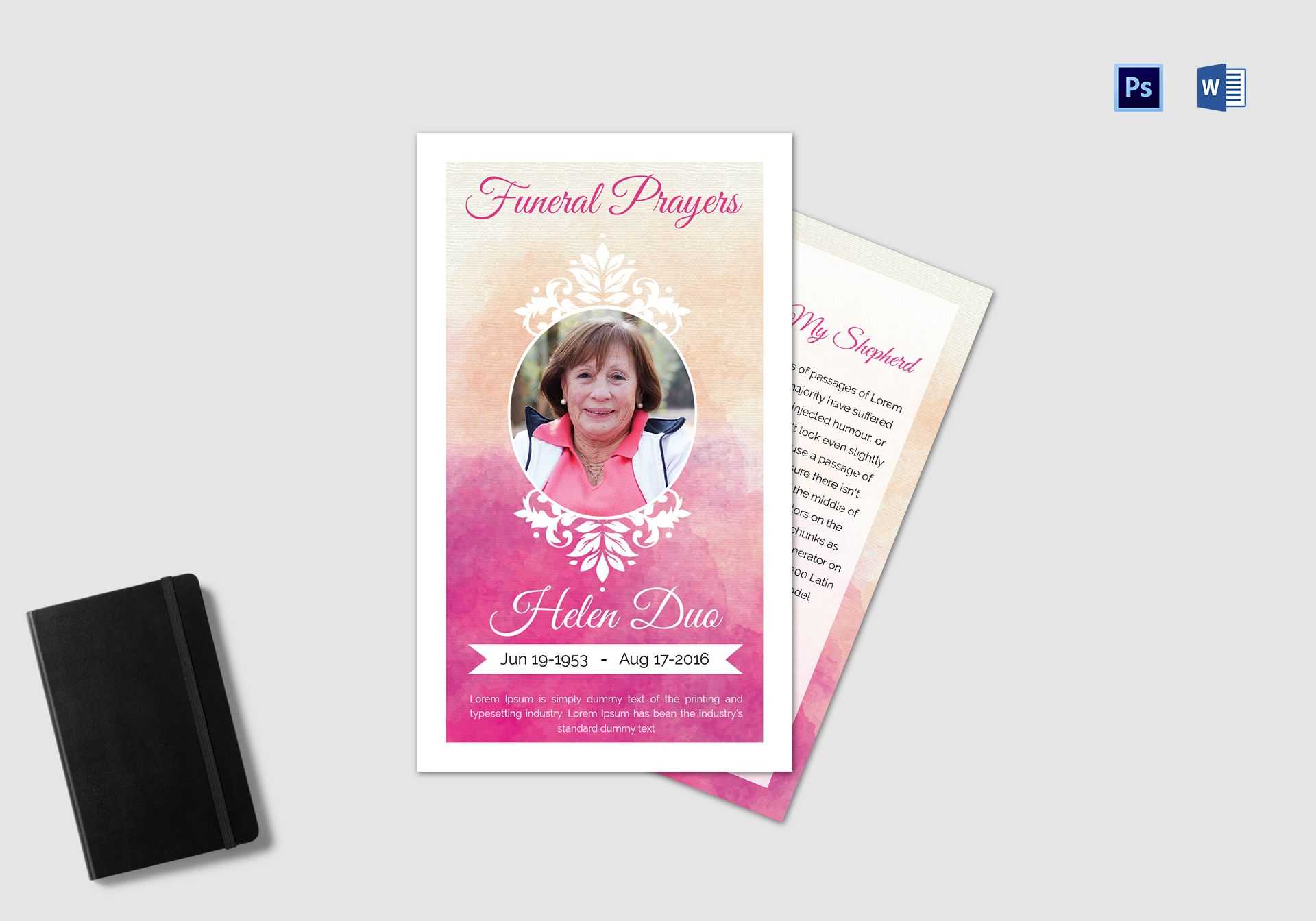 Funeral Prayer Card Template For Grandmother Throughout Prayer Card Template For Word