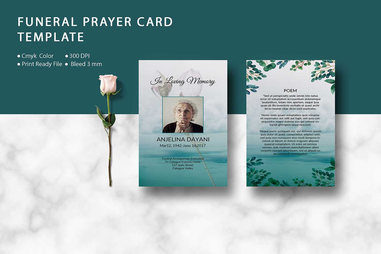 Funeral Prayer Card Template, Ms Word & Photoshop Template In Prayer Card Template For Word