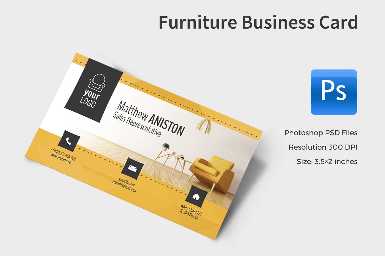 Furniture Business Card In Business Card Templates On With Business Card Template Size Photoshop