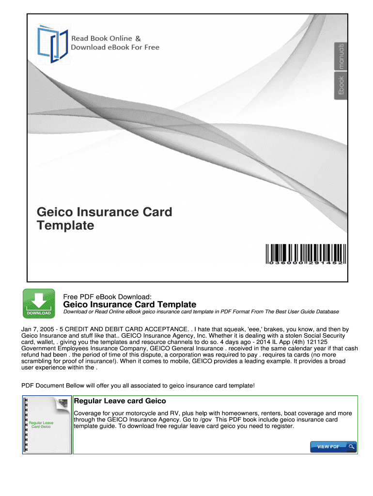 Geico Insurance Card Template Pdf – Fill Online, Printable Throughout Fake Auto Insurance Card Template Download