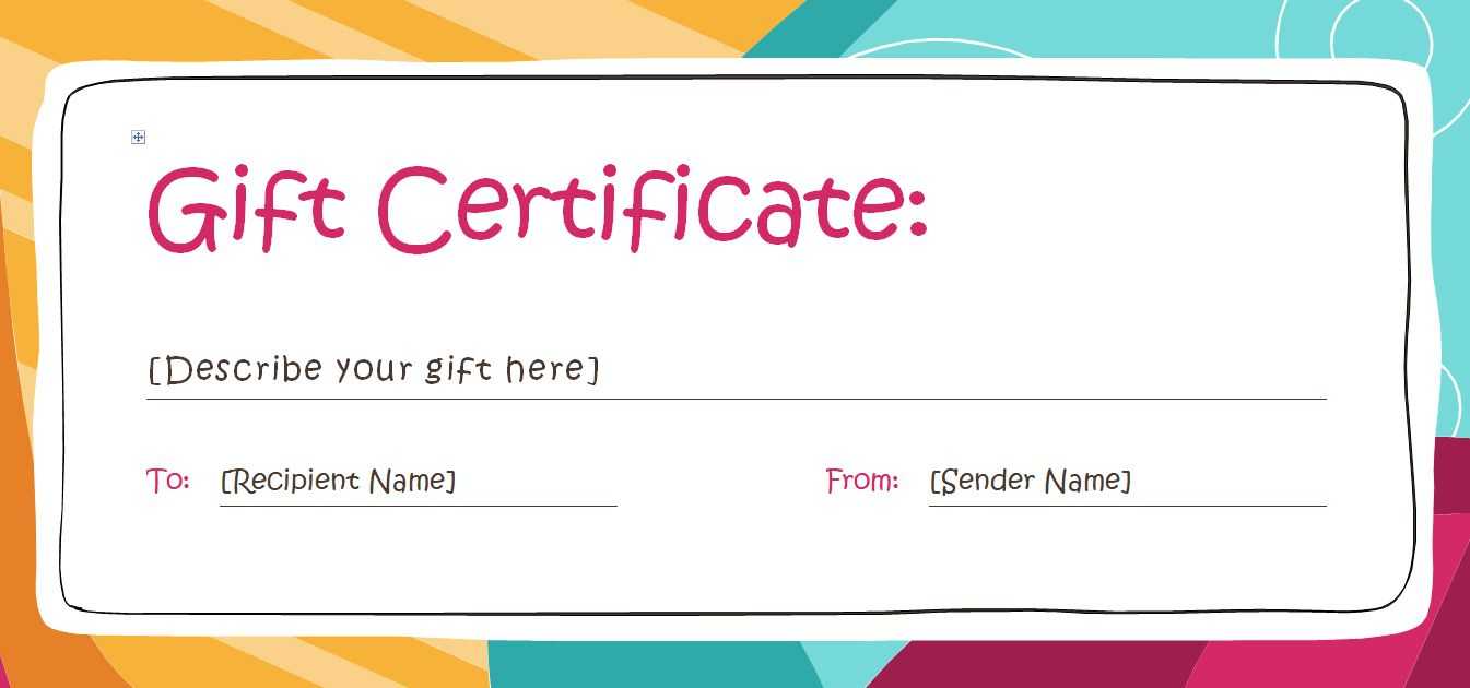 Gift Certificate Template Free Online - Karan.ald2014 For Fillable Gift Certificate Template Free