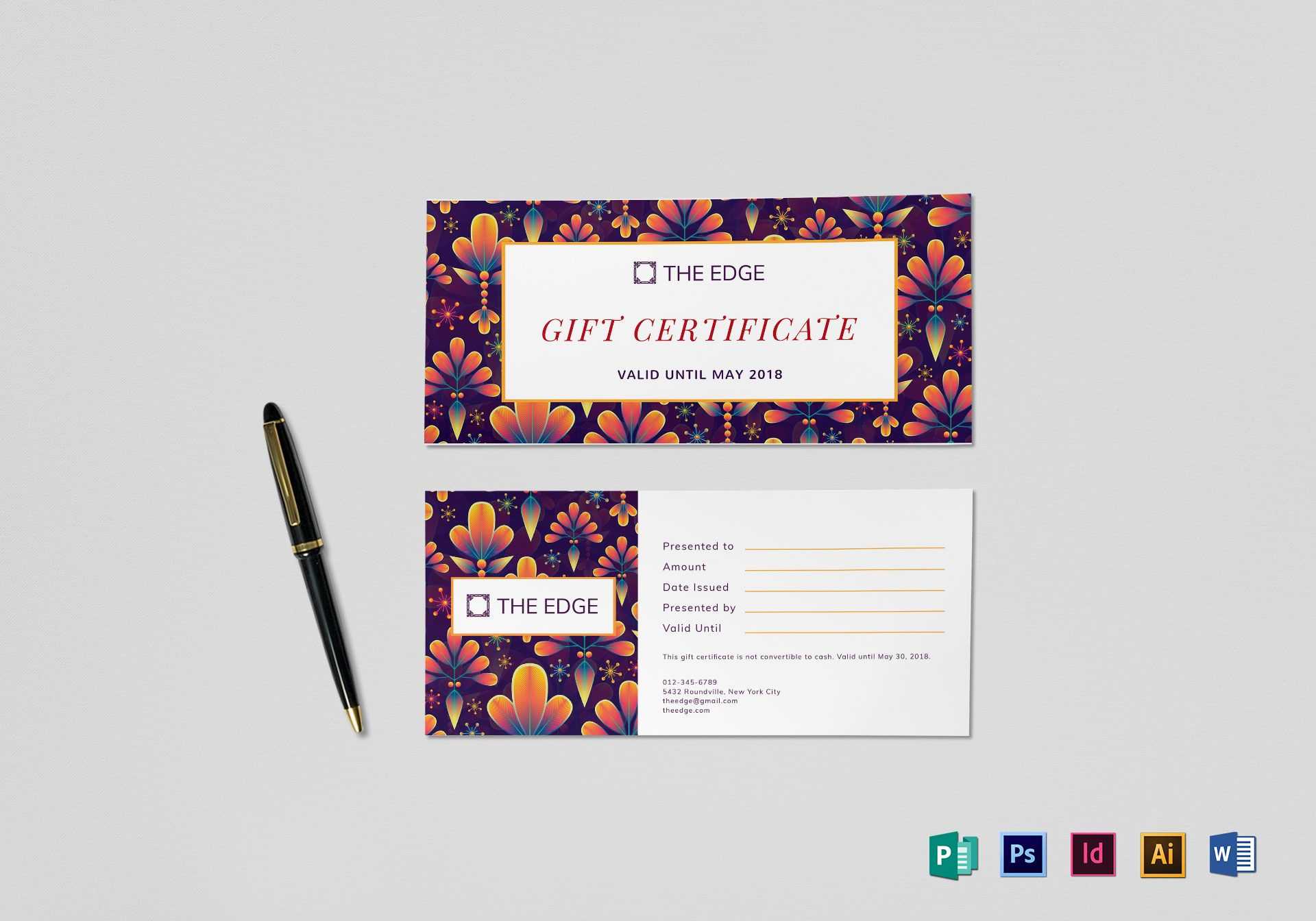 Gift Certificate Template Intended For Indesign Gift Certificate Template