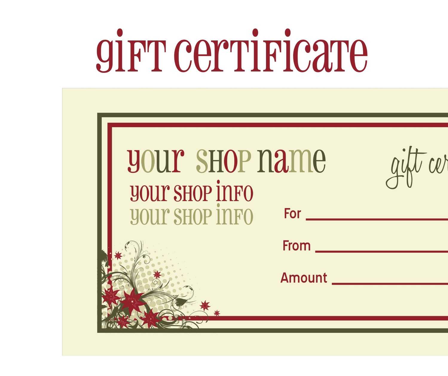 Gift Certificates For Christmas Doc 585430 Christmas Gift Throughout Christmas Gift Certificate Template Free Download