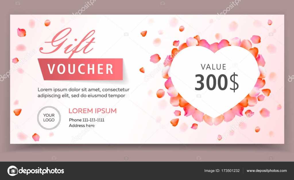 Gift Voucher, Certificate Or Coupon Template For Valentines With Spa Day Gift Certificate Template