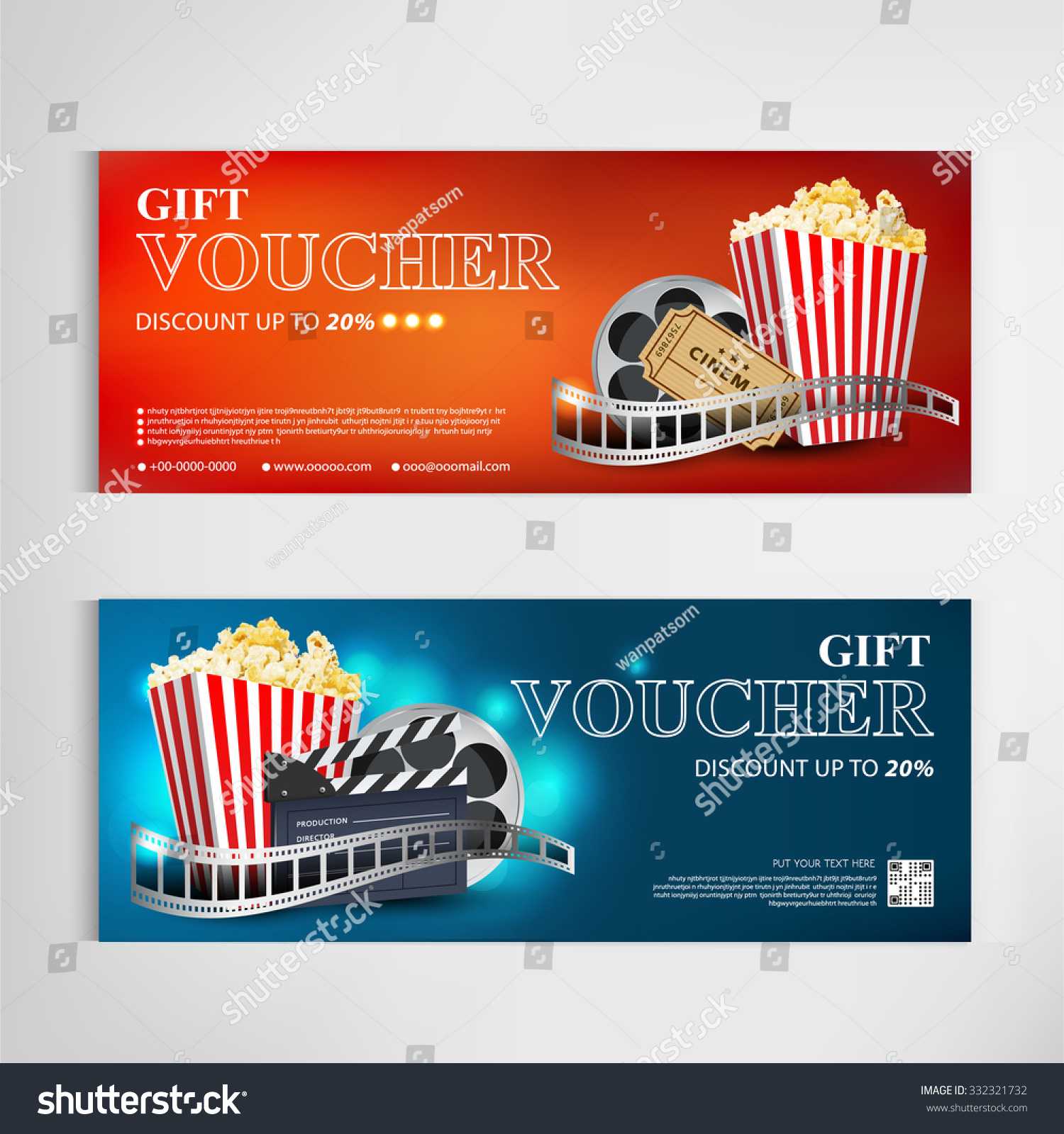 Gift Voucher Movie Template Modern Pattern | Business With Movie Gift Certificate Template