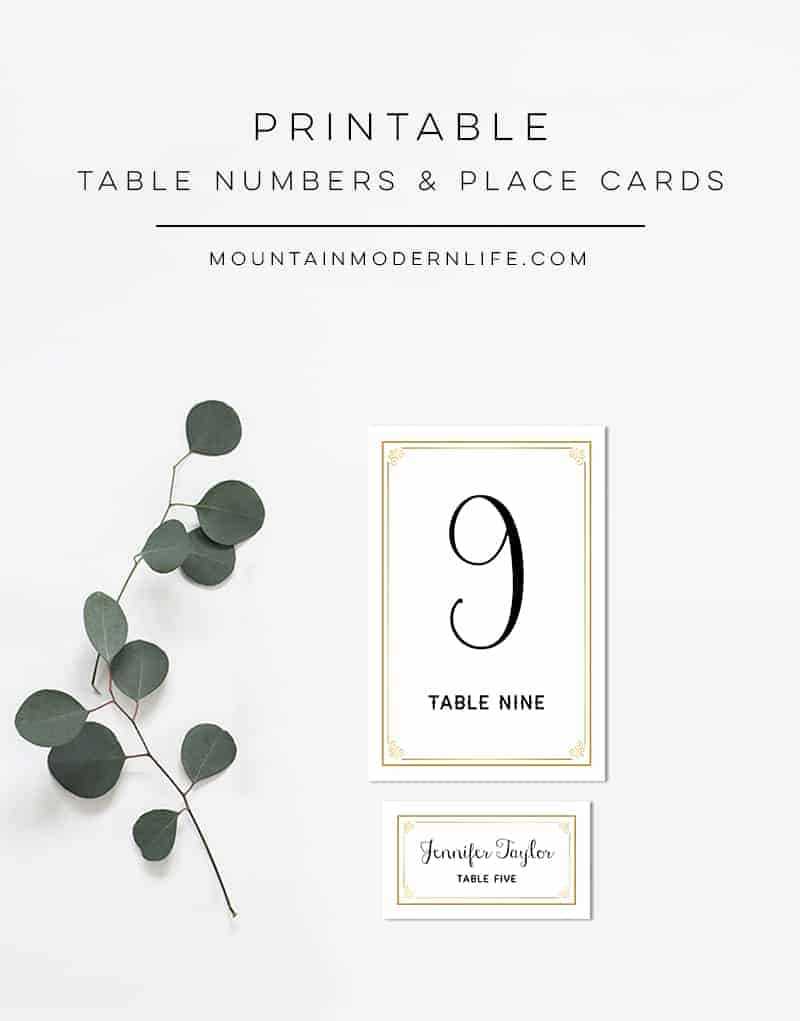 Gold Diy Table Numbers And Place Cards Pertaining To Table Number Cards Template