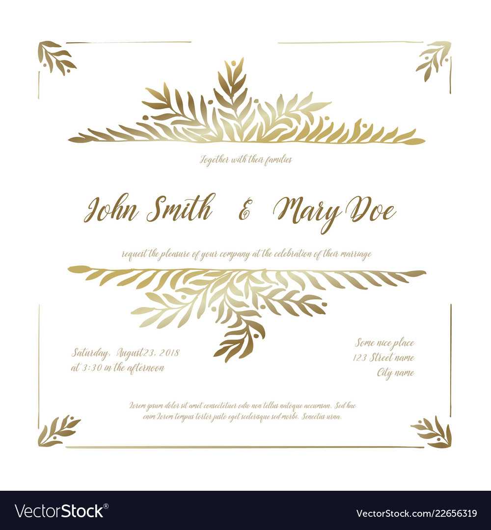 Golden Wedding Invitation Card Template Within Invitation Cards Templates For Marriage