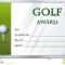Golf Award Template With Golf Ball In Background Stock within Golf Gift Certificate Template