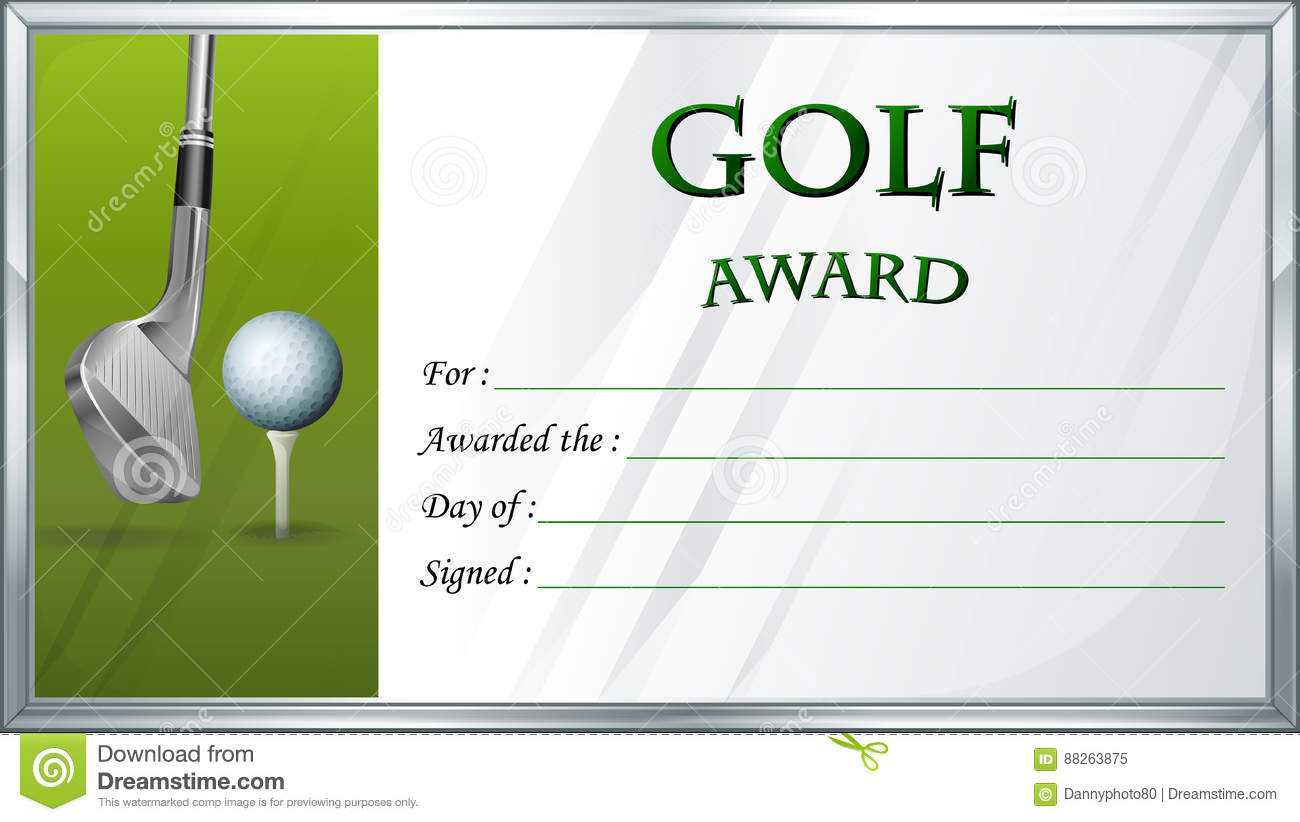 Golf Award Template With Golf Ball In Background Stock Within Golf Gift Certificate Template