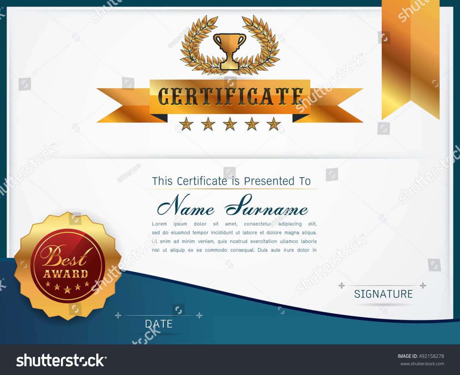 Graceful Certificate Template Luxury Modern Pattern Stock Within Qualification Certificate Template