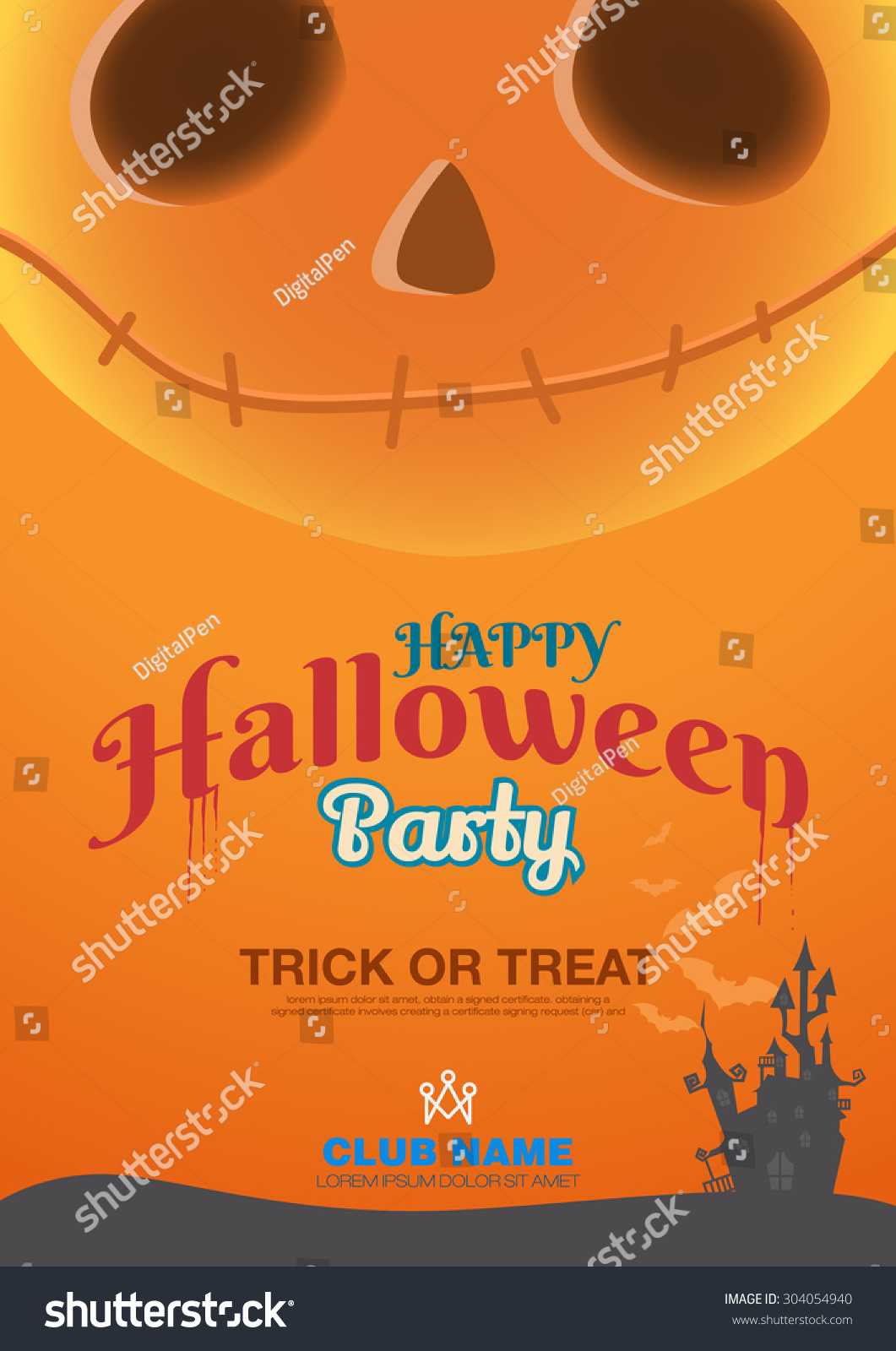 Halloween Poster Template Label Book Ad Stock Vector Intended For Halloween Certificate Template