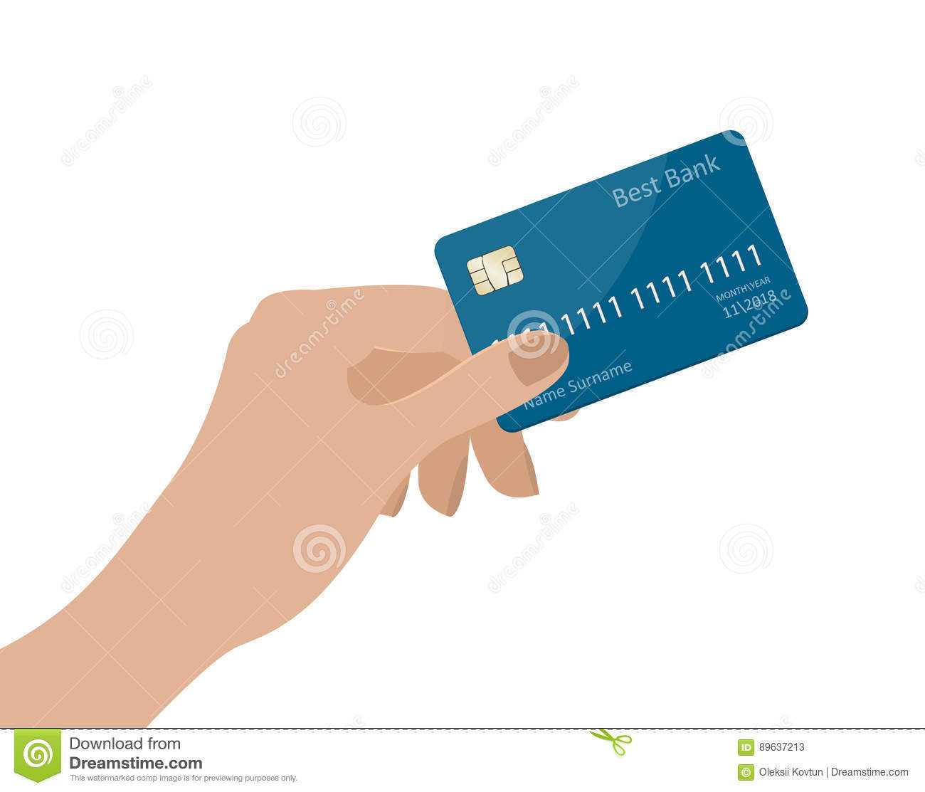 Hand Holding Credit Card. Vector Illustration. Isolated On Regarding Credit Card Templates For Sale