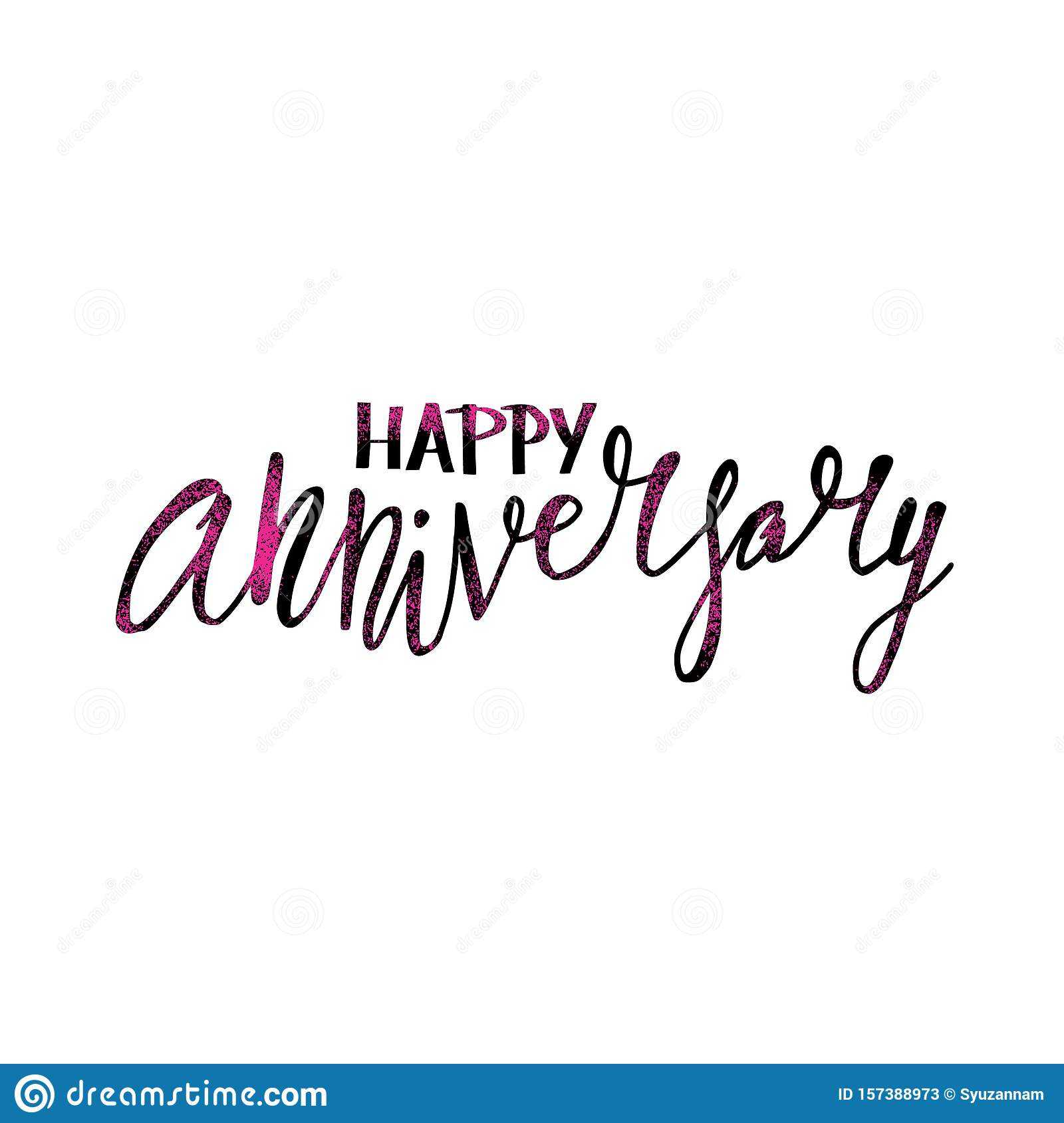 Happy Anniversary Text. Vector Word With Decor Stock Vector Inside Anniversary Card Template Word