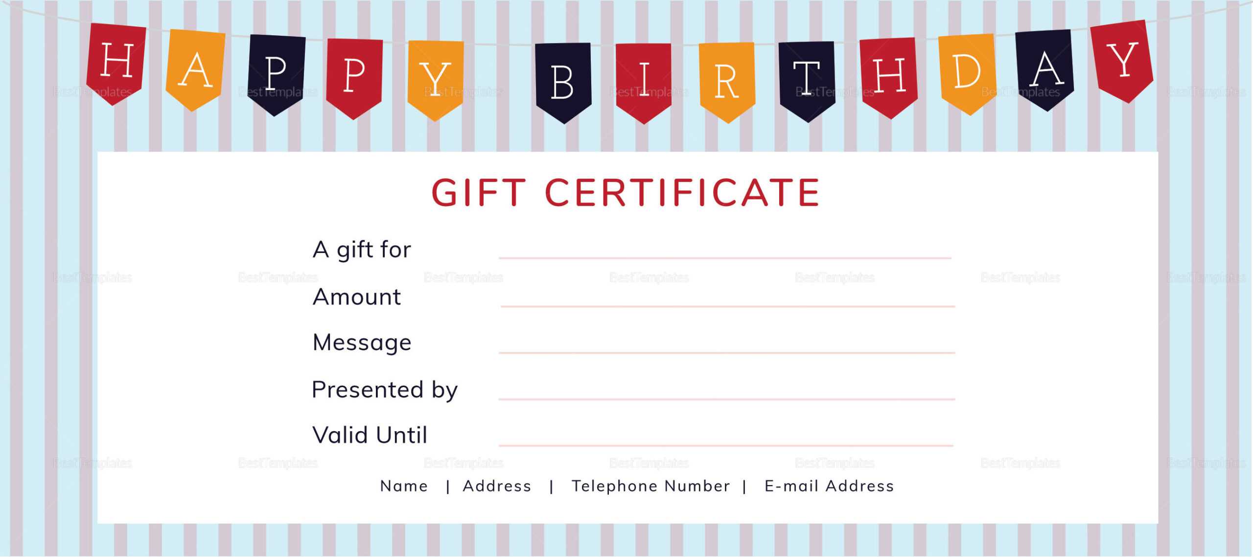 Happy Birthday Gift Certificate Template Throughout Indesign Gift Certificate Template