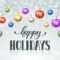 Happy Holidays Greeting Card Template. Modern New Year Christmas.. within Happy Holidays Card Template