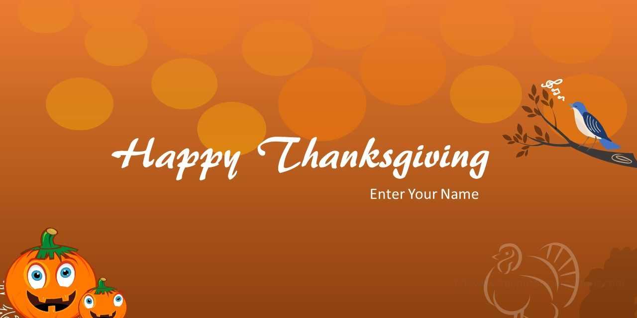Happy Thanksgiving Greeting Card For Powerpoint | Download Within Greeting Card Template Powerpoint
