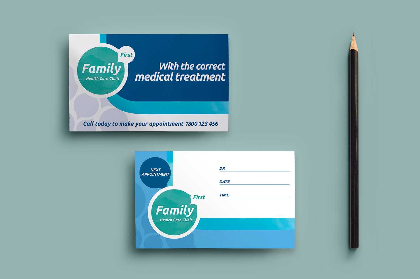 Healthcare Clinic Appointment Card Template In Psd, Ai For Dentist Appointment Card Template