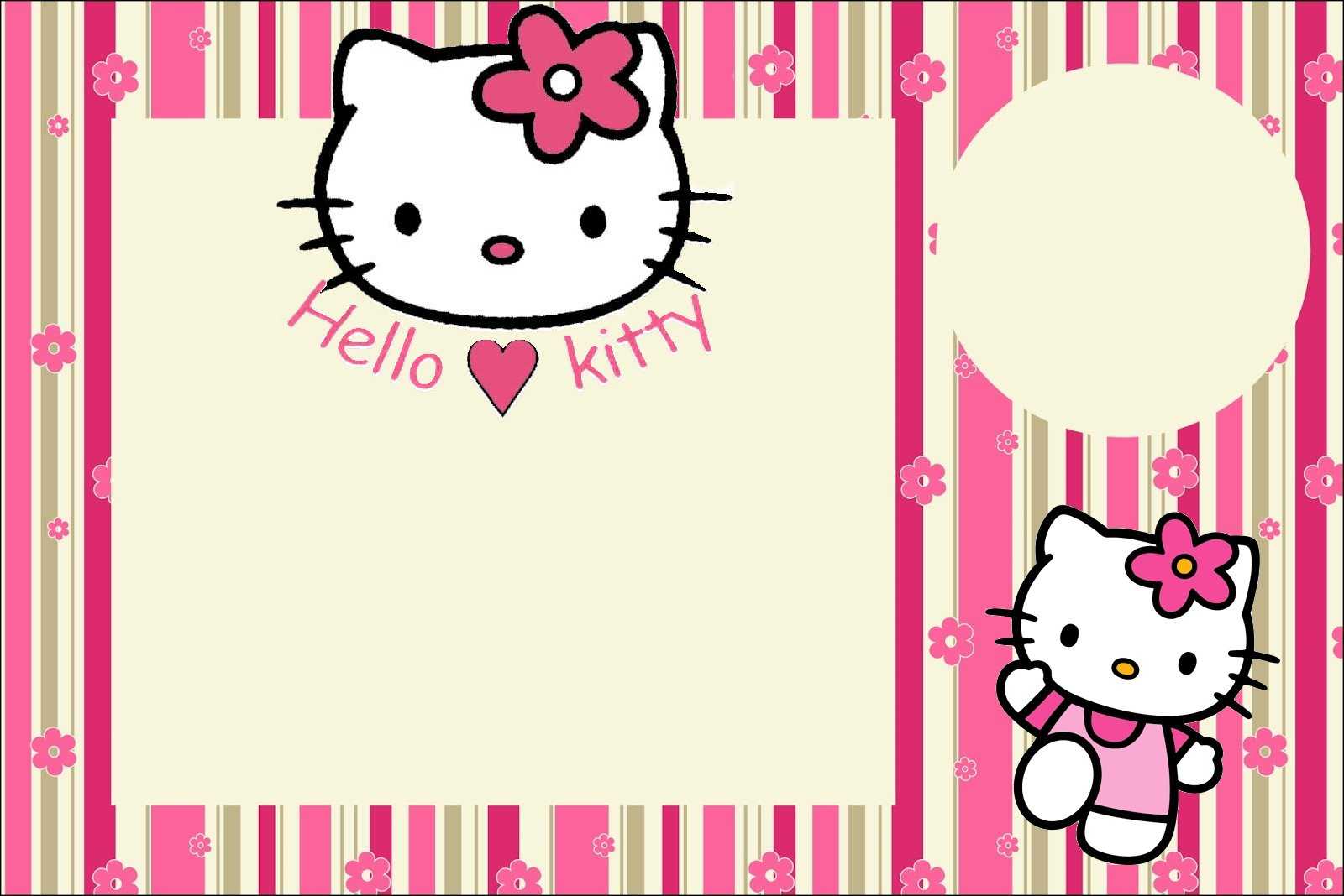 Hello Kitty With Flowers: Free Printable Invitations. – Oh In Hello Kitty Birthday Card Template Free