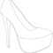 High Heel Drawing Template At Paintingvalley | Explore for High Heel Shoe Template For Card