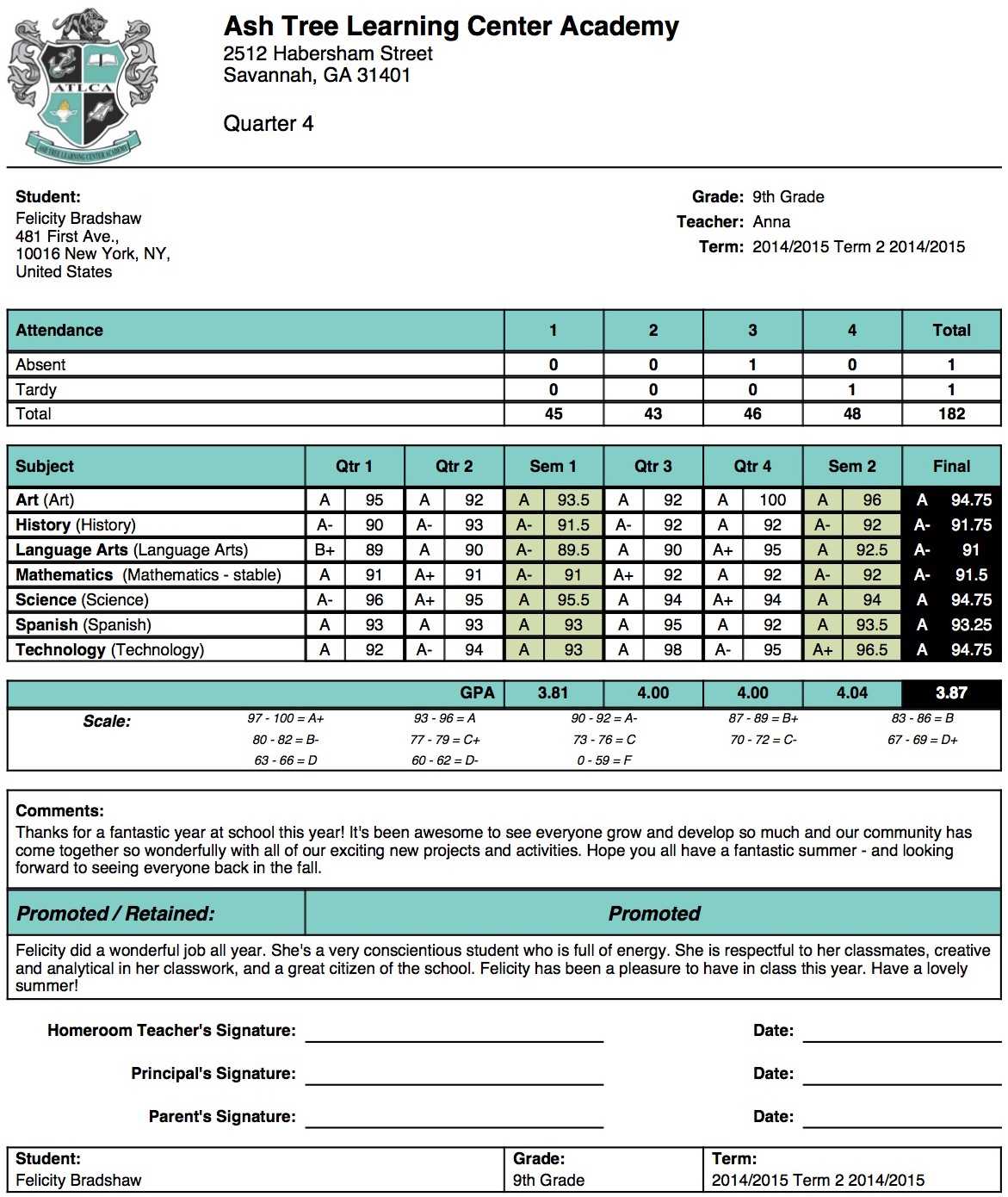 High School Report Card Sample – Report Card Templates With High School Student Report Card Template