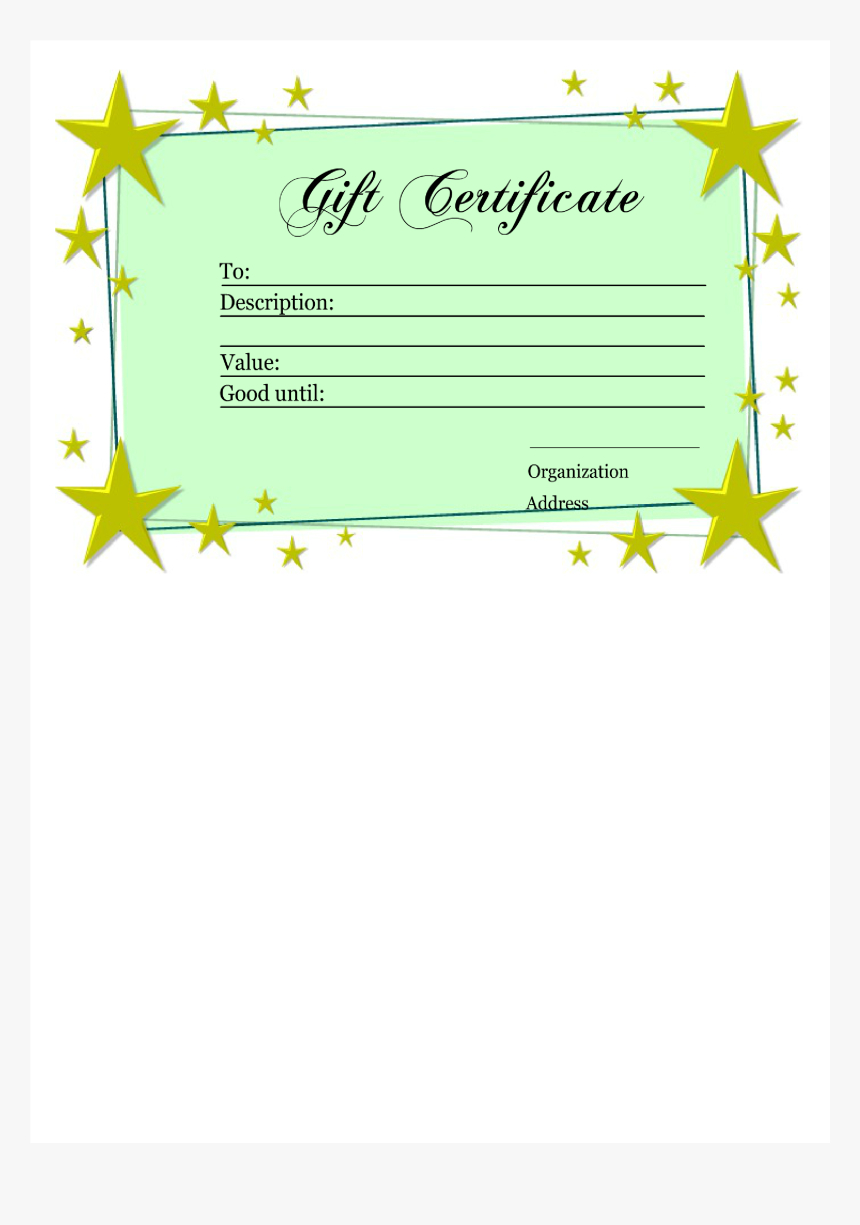 Homemade Gift Certificate Template Main Image – Printable Regarding Homemade Gift Certificate Template