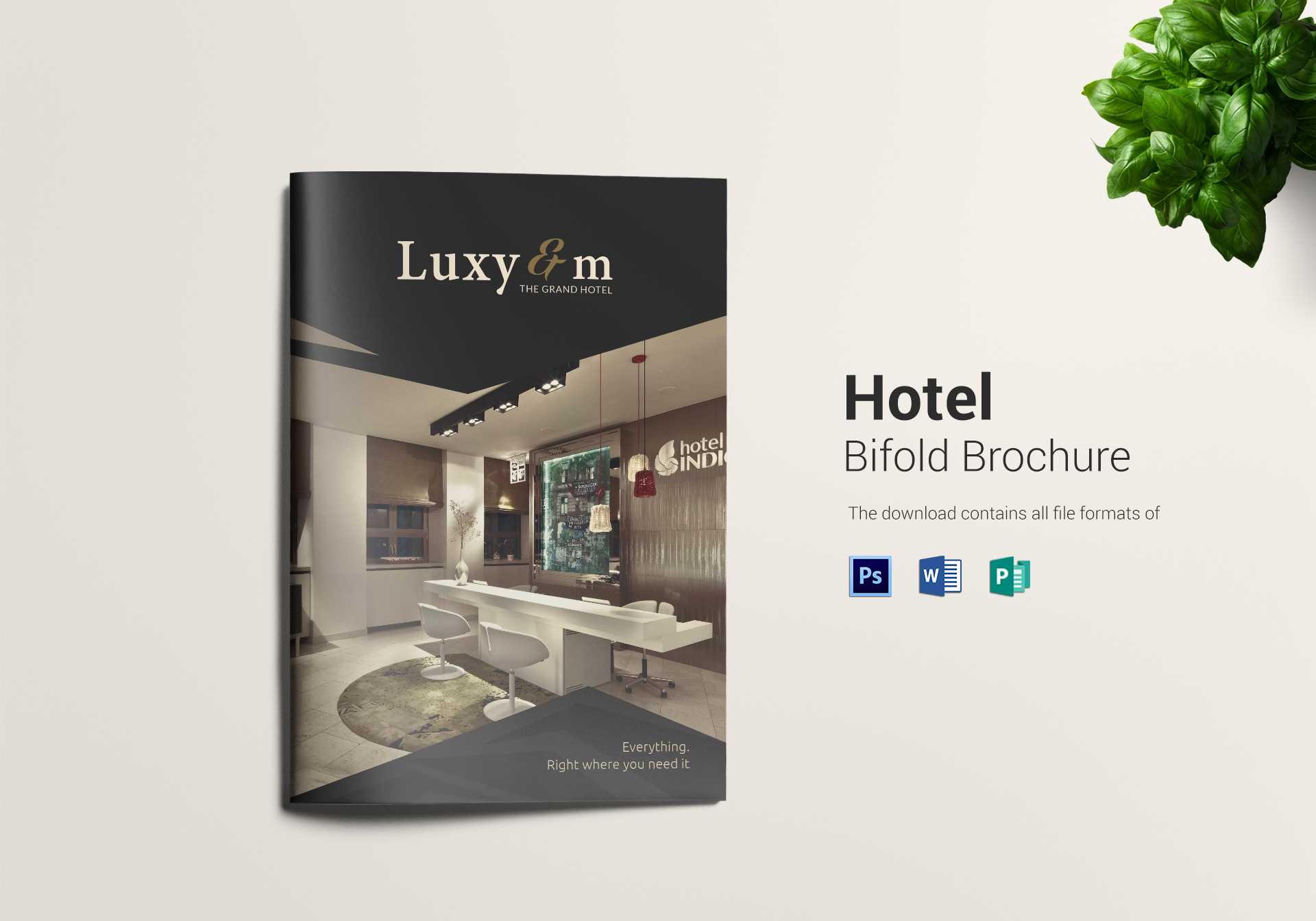 Hotel And Motel Bi Fold Brochure Template With Regard To Hotel Brochure Design Templates