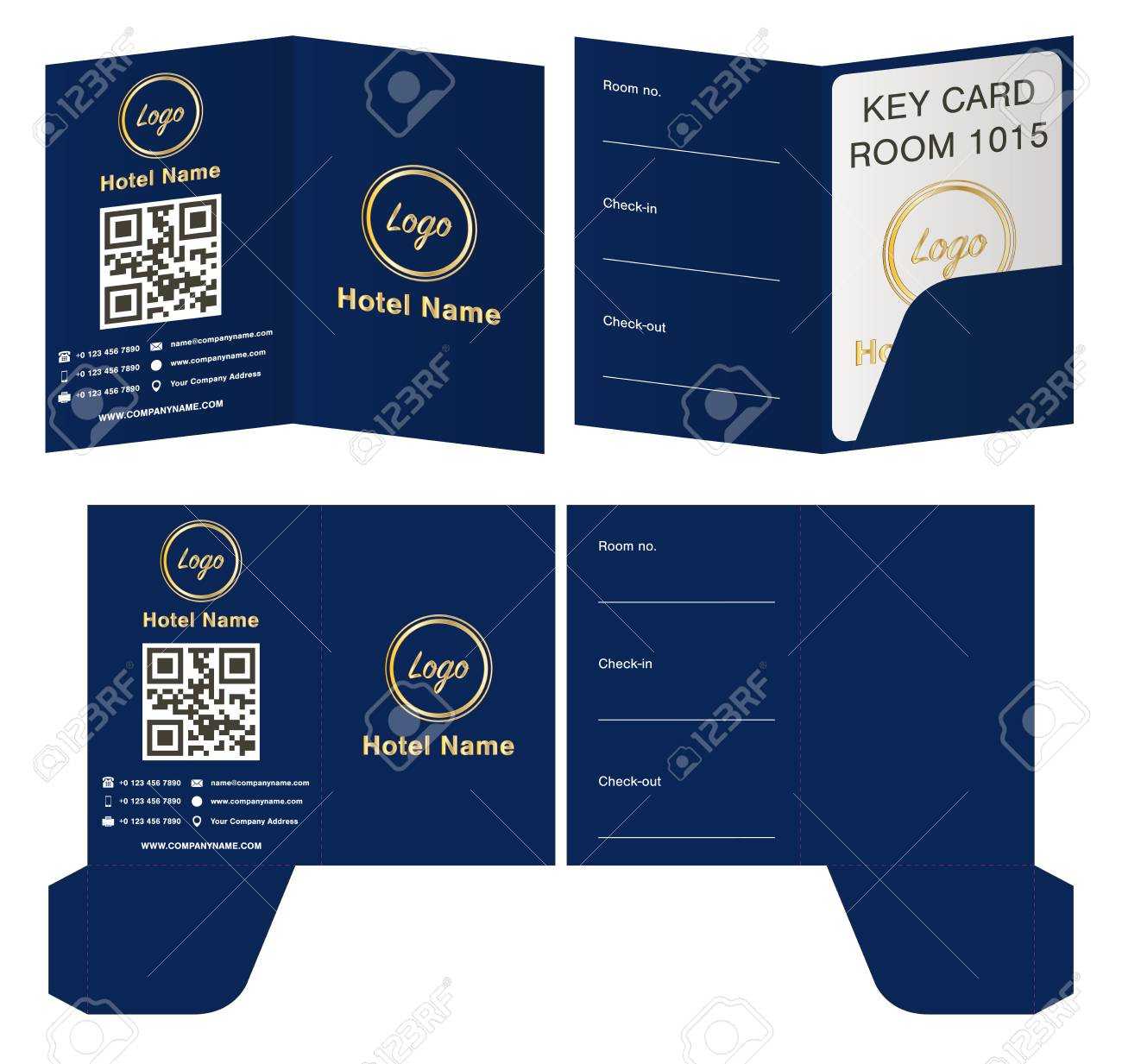 Hotel Key Card Holder Folder Package Template. Pertaining To Hotel Key Card Template