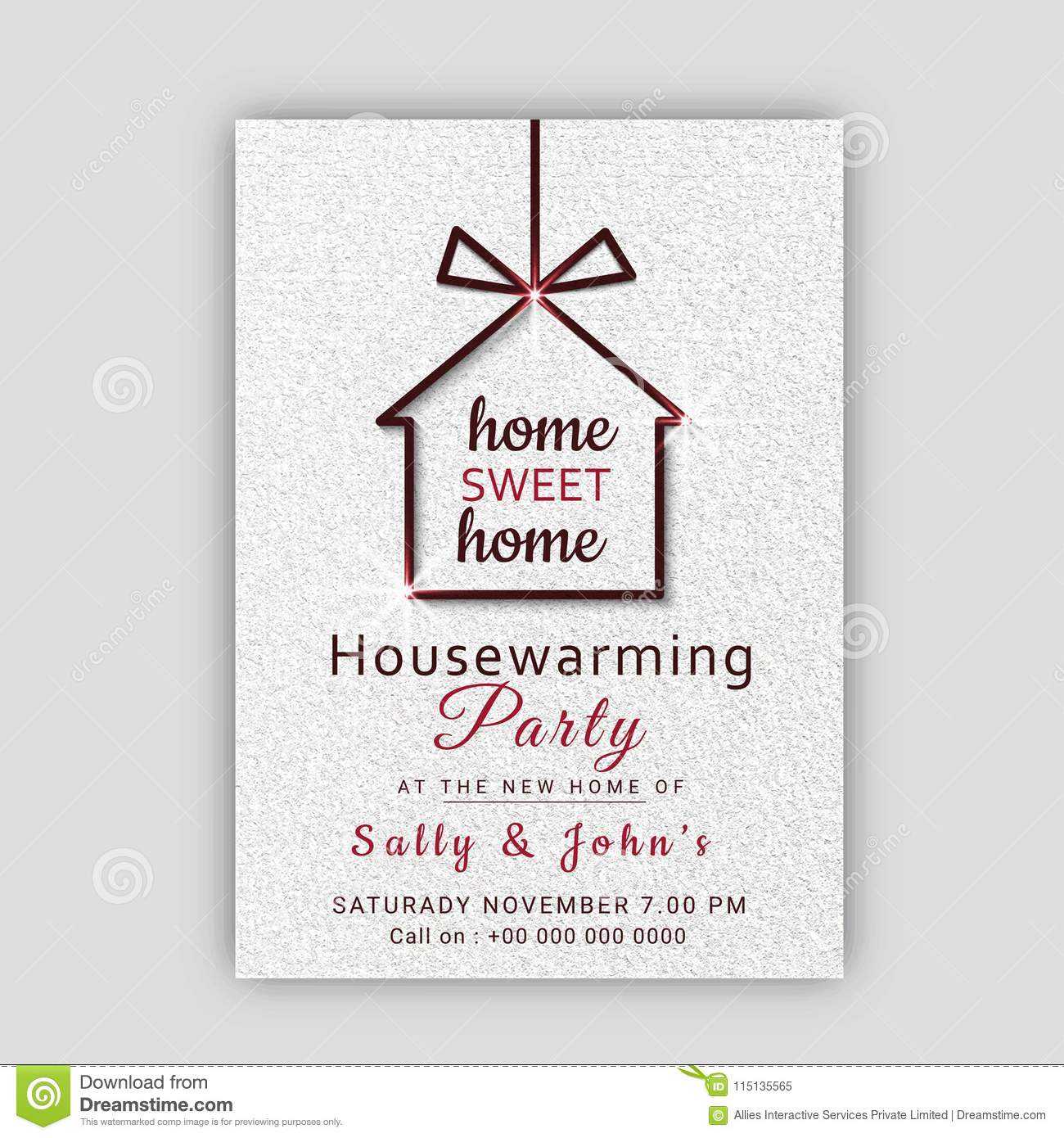 Housewarming Party Invitation Card Design. Stock with Free Housewarming Invitation Card Template