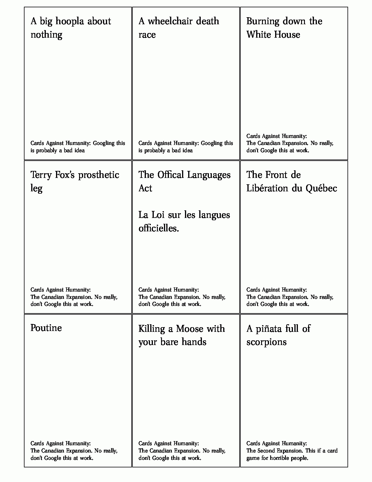 How Do I Put Card Backs On My Cards? – Tex – Latex Stack Throughout Cards Against Humanity Template