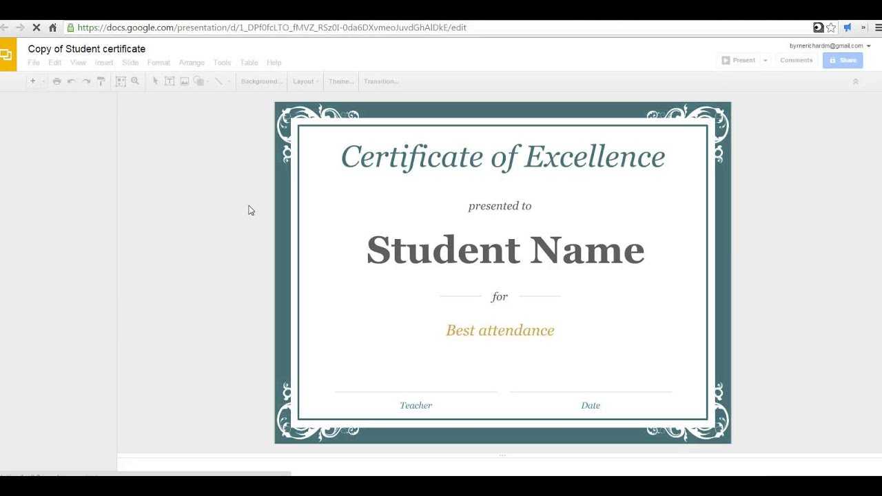 How To Create A Certificate In Google Slides Regarding Classroom Certificates Templates
