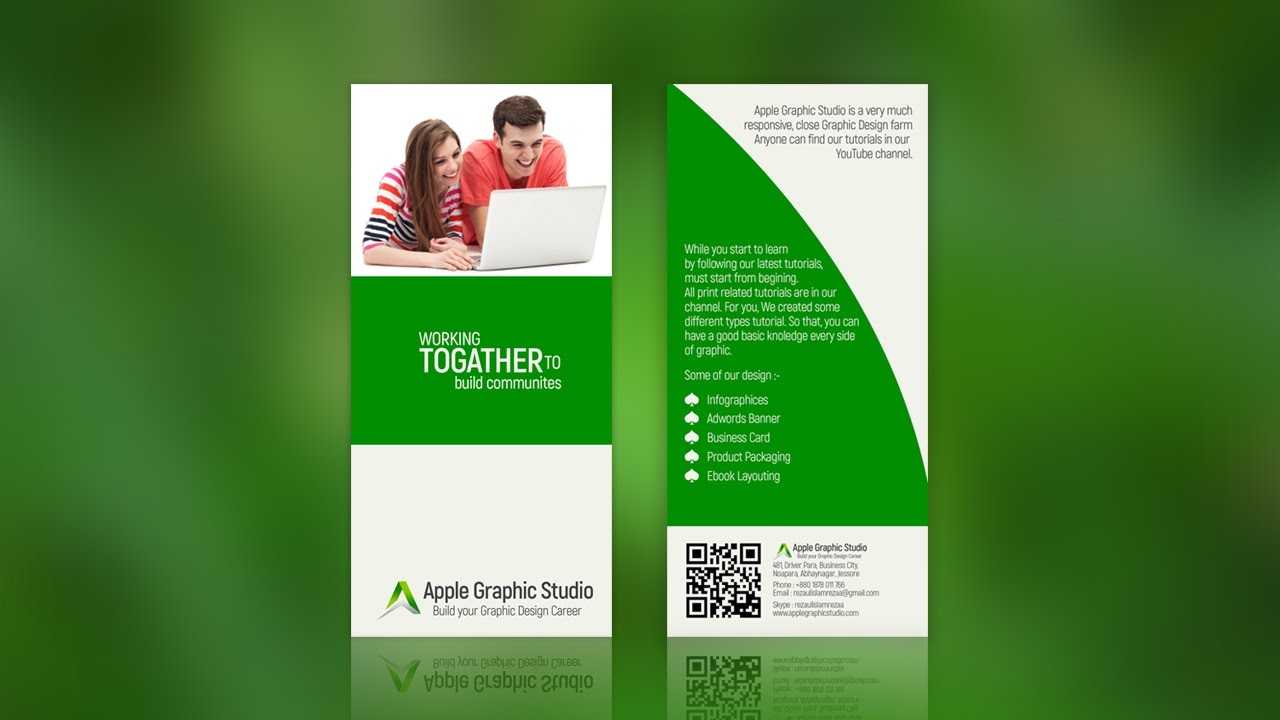 How To Create Two Fold Brochure | Photoshop Tutorial With Two Fold Brochure Template Psd