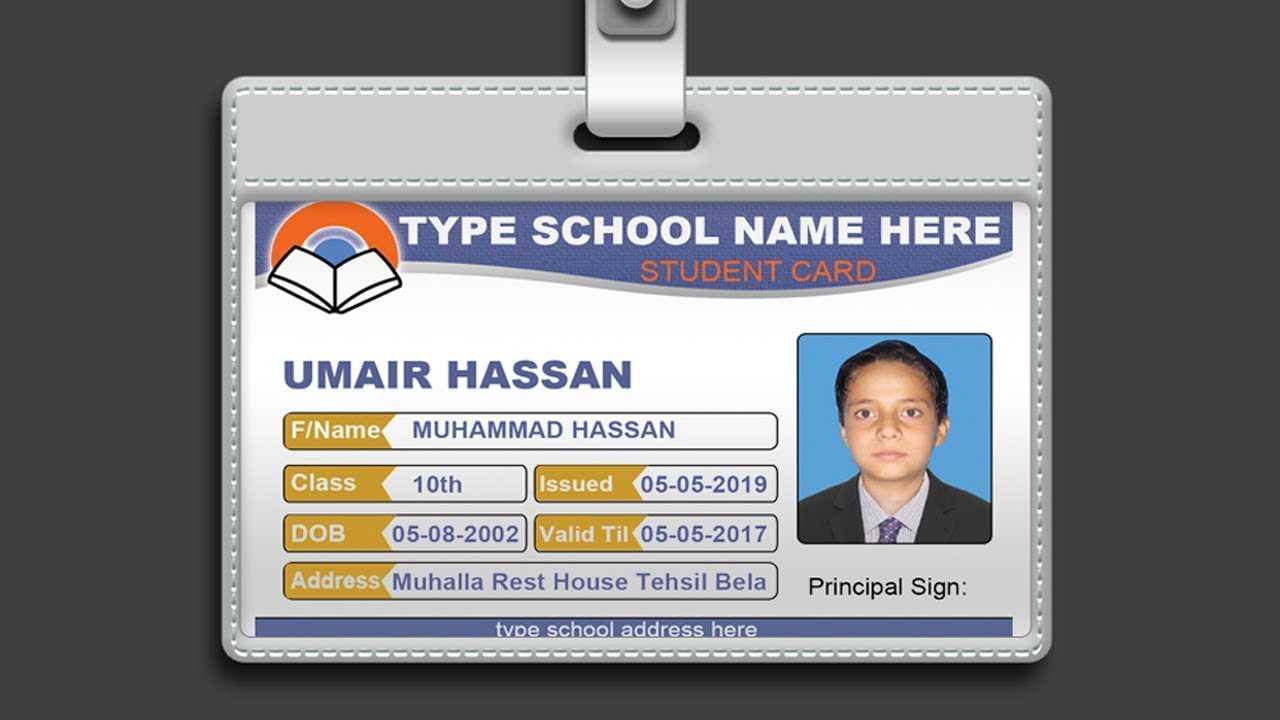 How To Design Id Card In Photoshop + Psd Free Download ~ Al Pertaining To College Id Card Template Psd