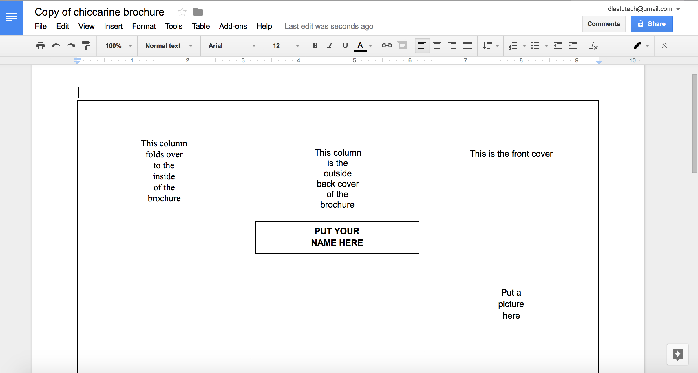 How To Make A Trifold Brochure In Google Docs - Karan Within Brochure Templates For Google Docs
