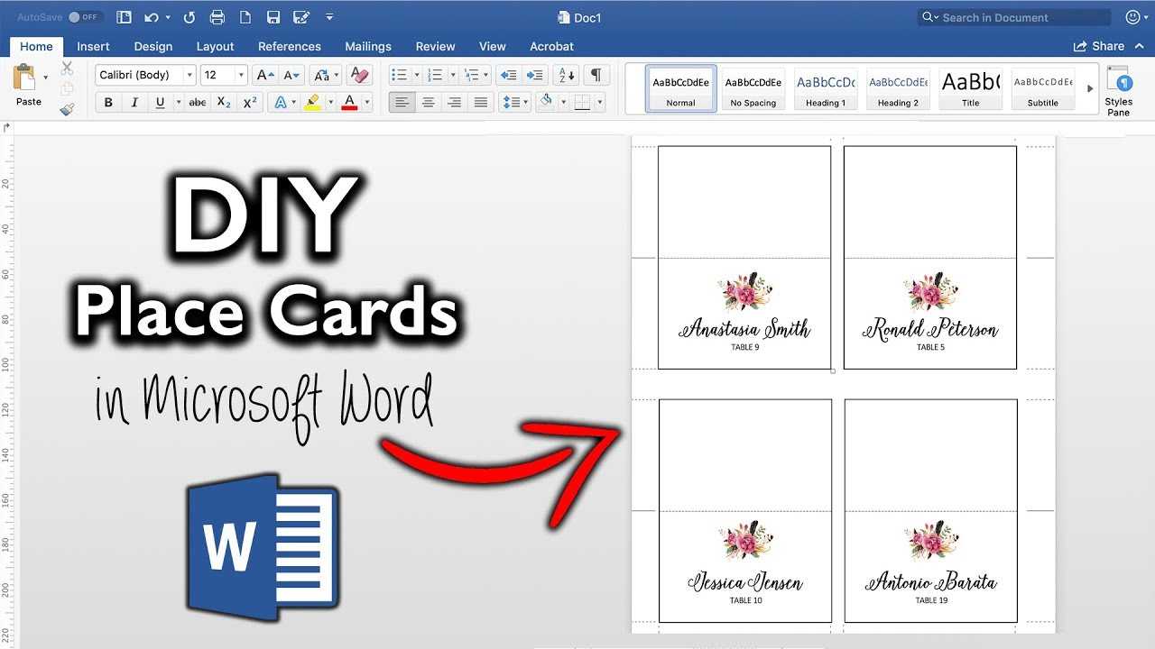 How To Make Place Cards In Microsoft Word | Diy Table Cards With Template Intended For Microsoft Word Place Card Template