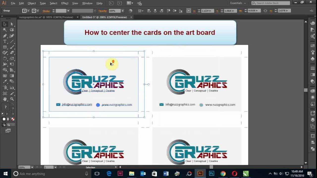 How To Print Double Sided Business Card In Adobe Illustrator With Regard To Double Sided Business Card Template Illustrator