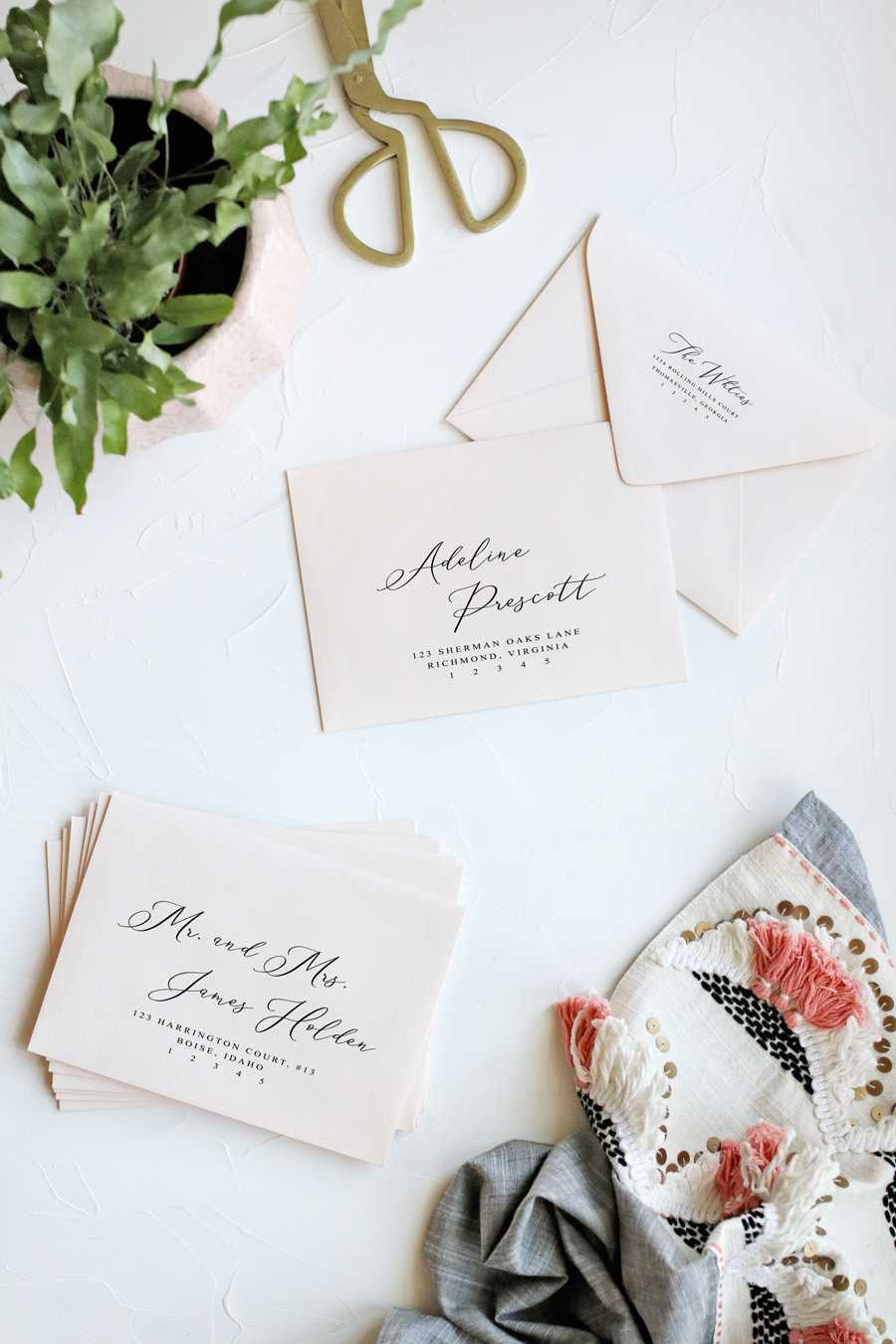 How To Print Envelopes The Easy Way | Pipkin Paper Company With Regard To Paper Source Templates Place Cards