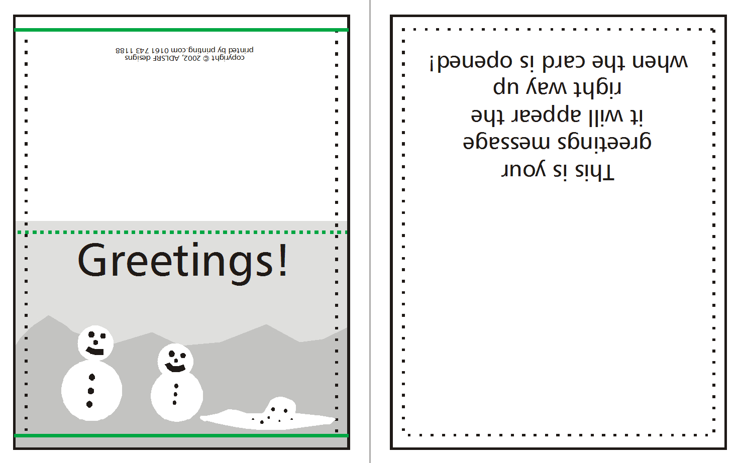 How To Supply Greeting/christmas Cards | Printing Uk Intended For Quarter Fold Greeting Card Template