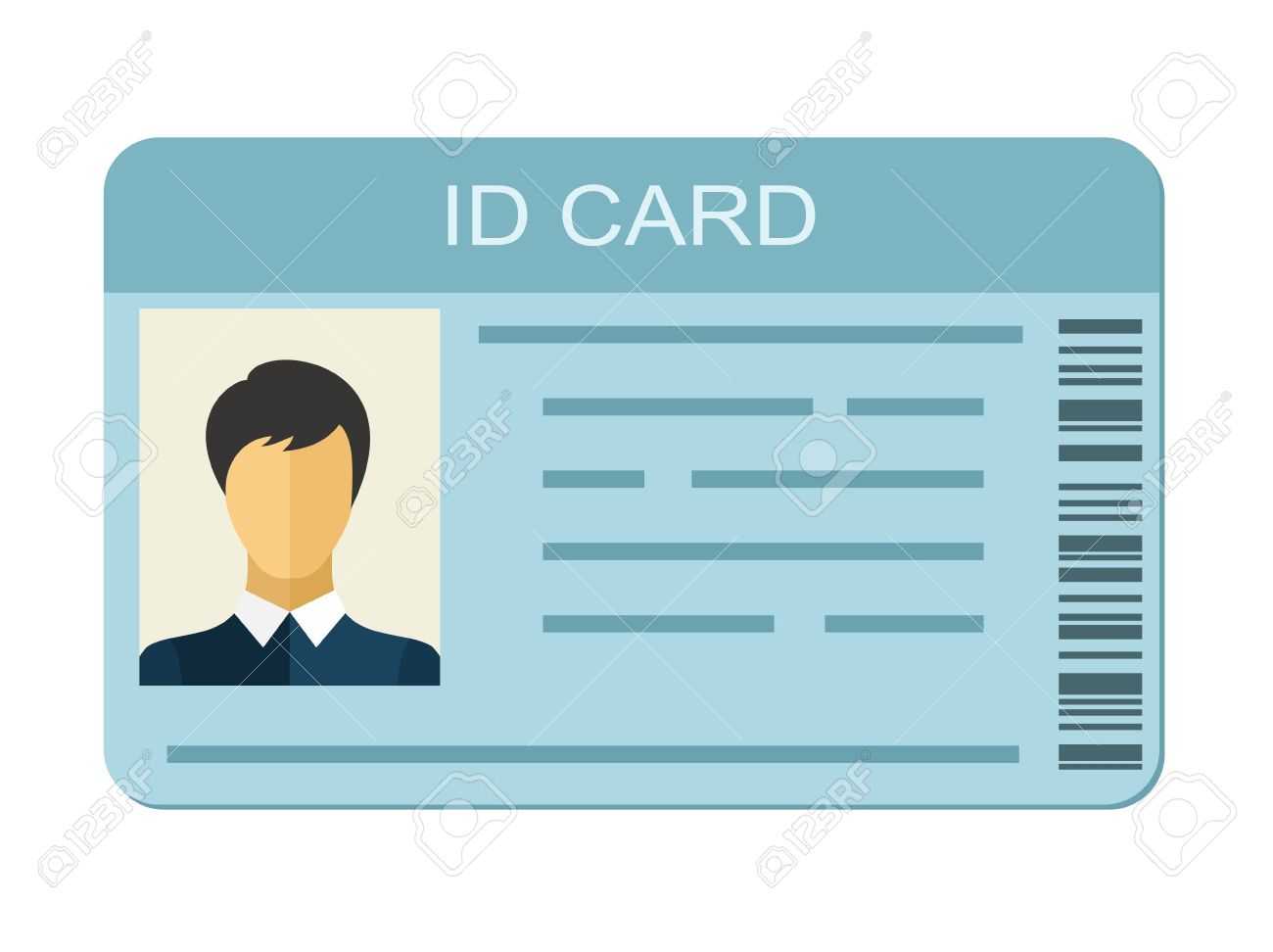 Id Card Isolated On White Background. Identification Card Icon pertaining to Personal Identification Card Template