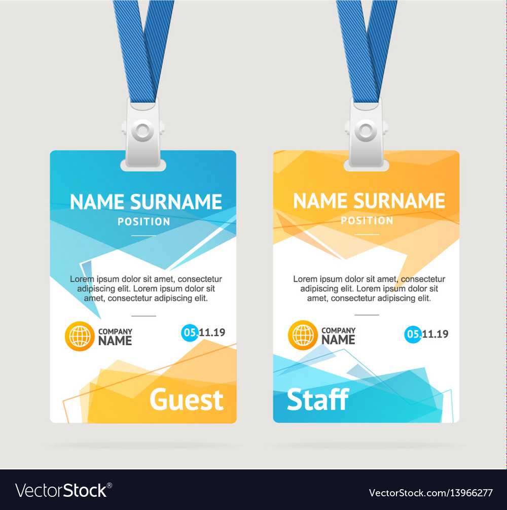 Id Card Template Plastic Badge For Conference Id Card Template