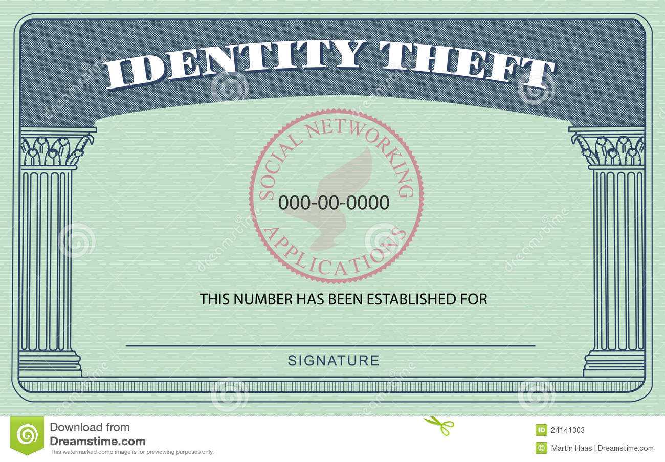 Identity Theft Card Stock Illustration. Illustration Of With Regard To Ssn Card Template