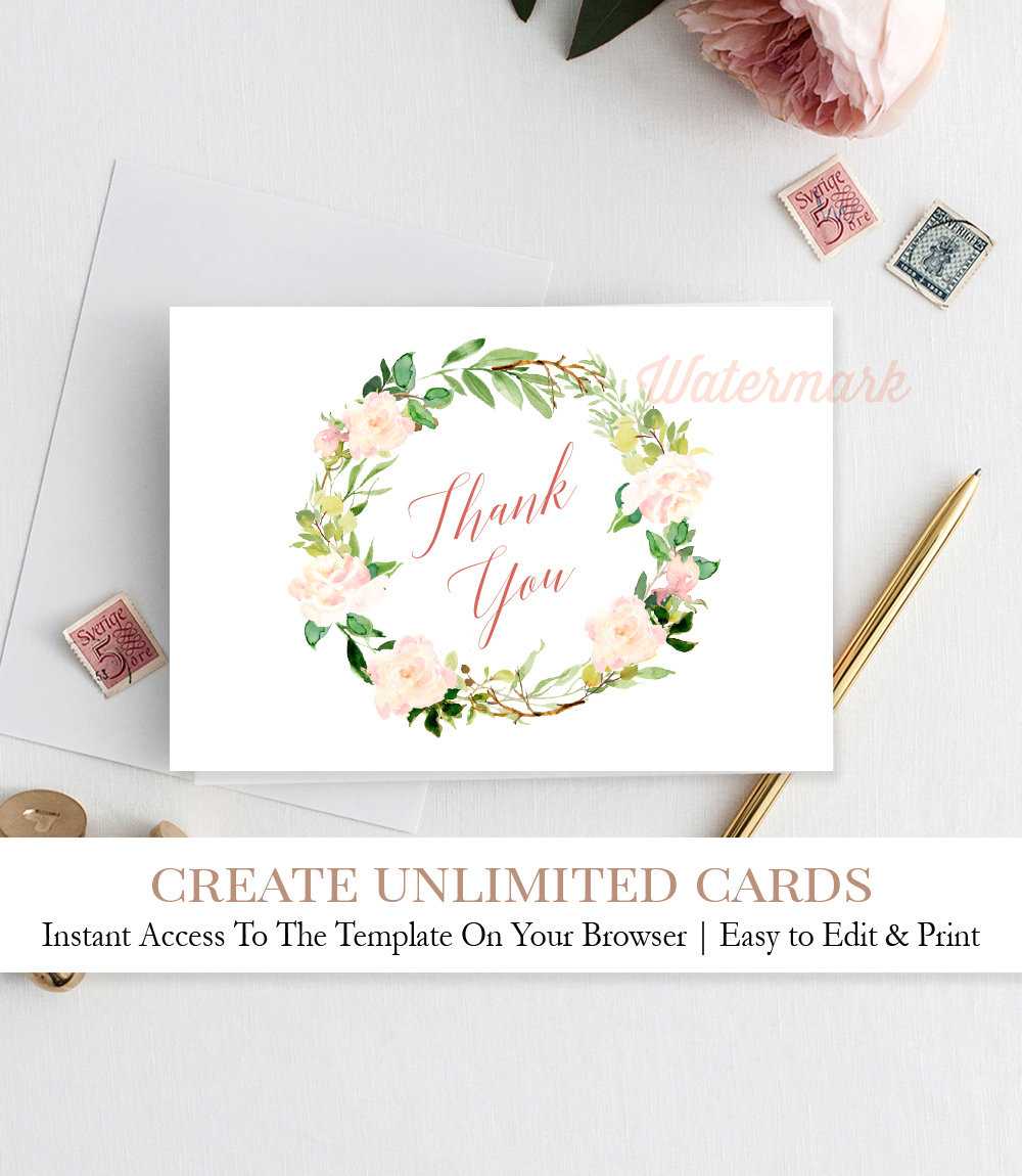 Instant Download Girl Baby Shower Thank You Note Card, N3 Throughout Thank You Card Template For Baby Shower
