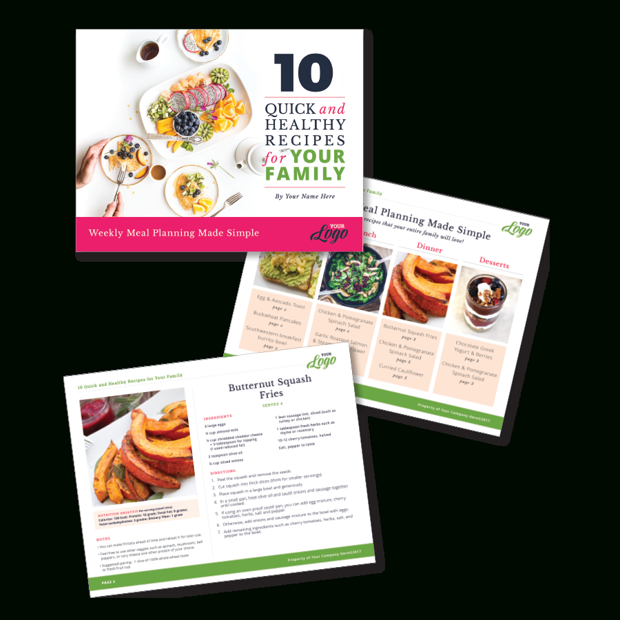 Instant Download, Photoshop Template For A Freebie – Meal Planning And  Recipe Card Version 1 Inside Recipe Card Design Template