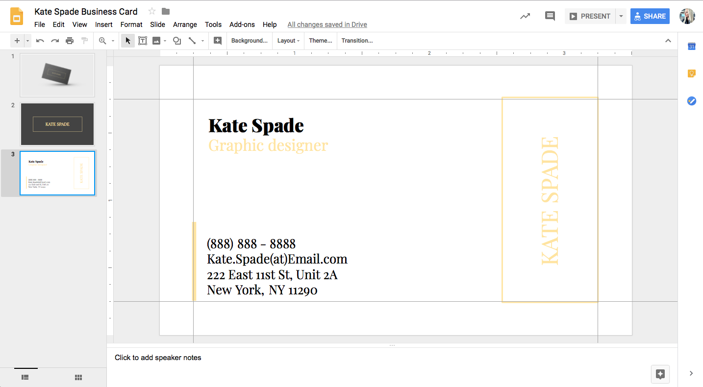 Kate Spade Business Card Template For Google Docs – Stand For Google Docs Business Card Template
